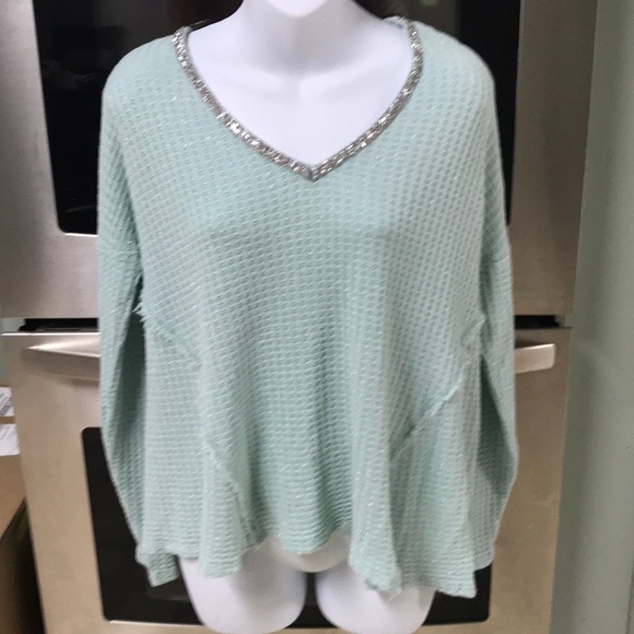 Aqua Metallic Tunic